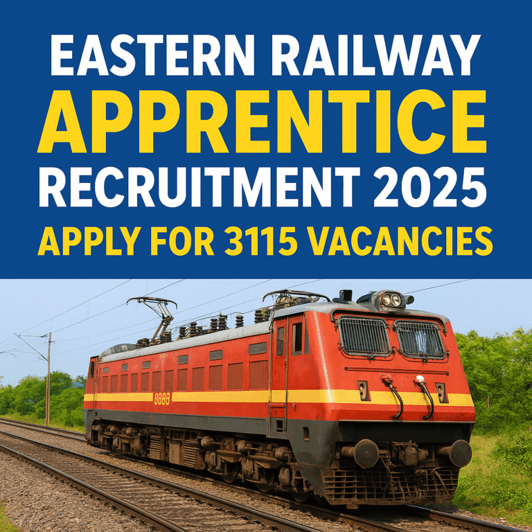 Eastern Railway Apprentice Recruitment 2025: Golden Opportunity to Apply for 3115 Vacancies